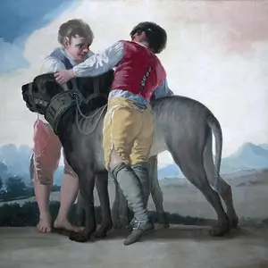 Картина - Дети с собаками, 1786 - Музей Прадо